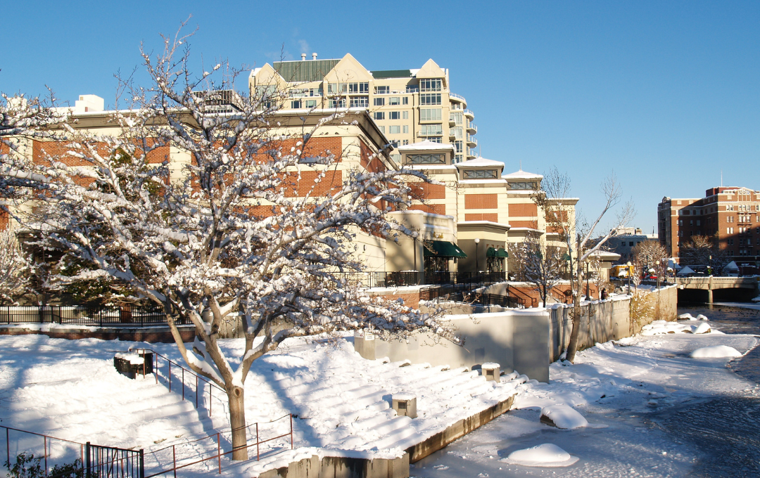 Winter View of Reno along Truckee River